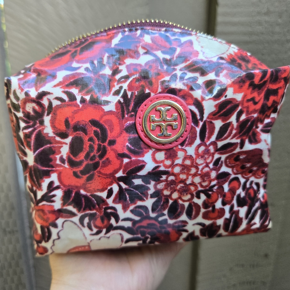 Tory Burch Red Floral Cosmetic Bag - Picture 7 of 16